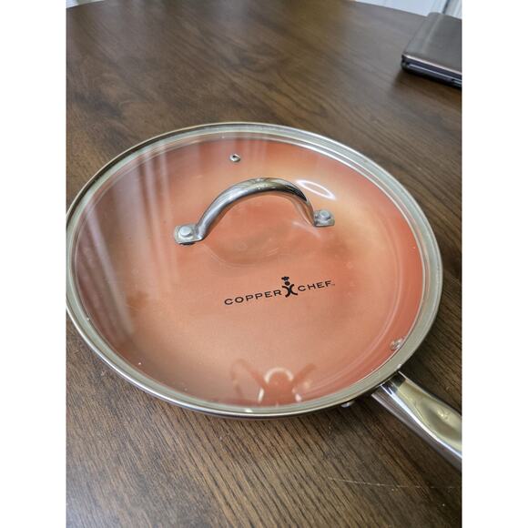 Copper Chef 10" Round Frying Pan w/ Glass Vented Lid Ceramic Non Stick Coating - Picture 3 of 16